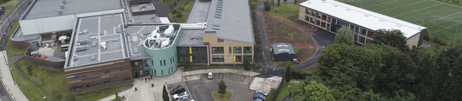 An aerial picture of Telford Langley School.
