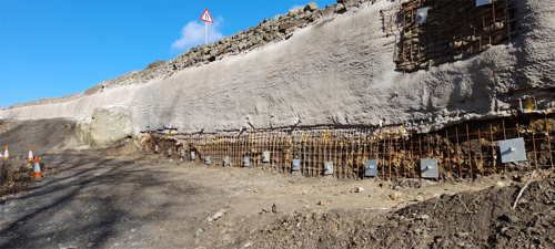 Jiggers Bank, retaining walls