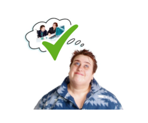 An image of someone thinking of how to help