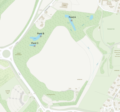 Picture of Stoney Hill Ladfill site, displaying sampling locations of the water we have tested.