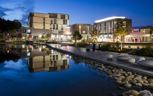 An image showing Southwater Square at night