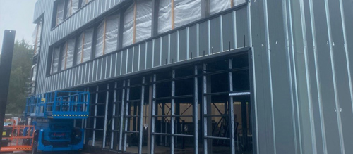 A picture of the construction work and building at Ercall Wood Academy.