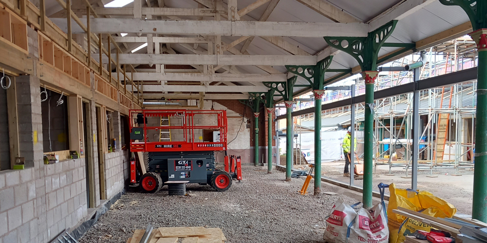 A picture of the works to Wellington Market.