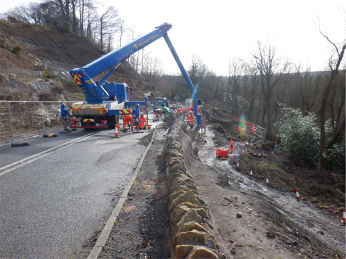 Jiggers Bank, retaining walls