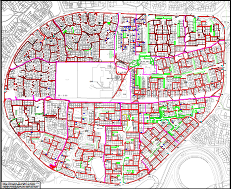 Image of 15 estates within Brookside Avenue ring road (shown in image 1) and listed below which are being treated.