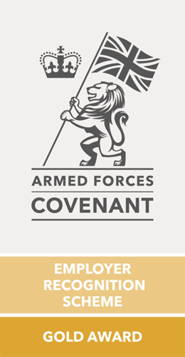 Illustration of the armed forces covenant gold award logo