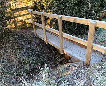 A photo of the replacement of a wooden footbridge (after)