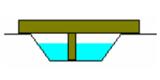 Bridge with support in channel illustration icon