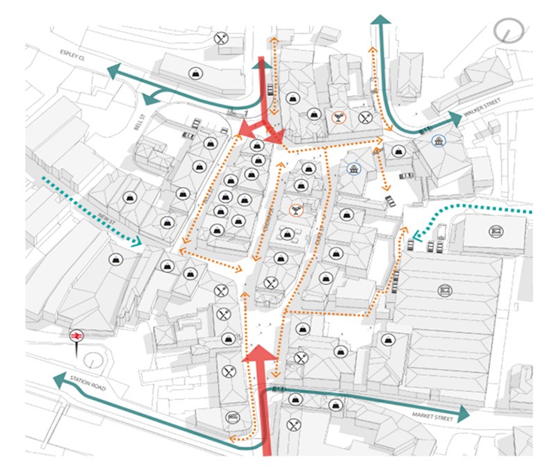 A map displaying Wellington conservation area: A map displaying Wellington conservation area: