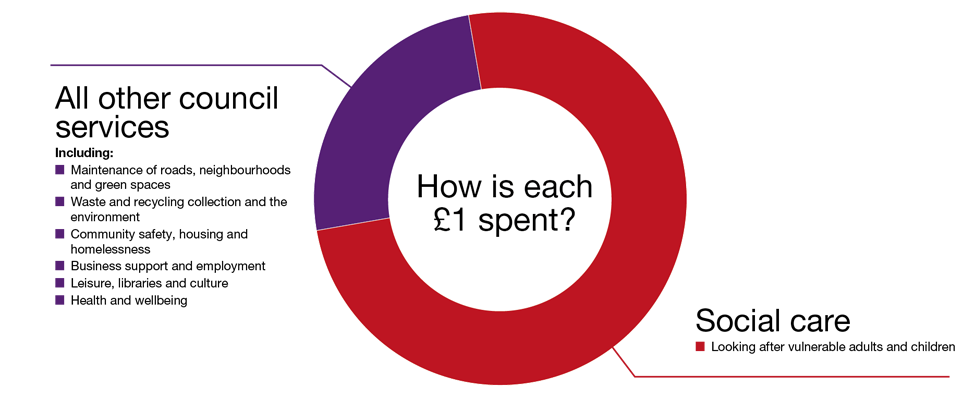 A graph showing What the council spends its revenue on
