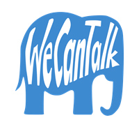 Image of a blue elephant - we can talk logo