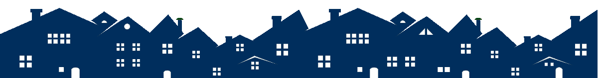 Illustration of a row of dark blue houses