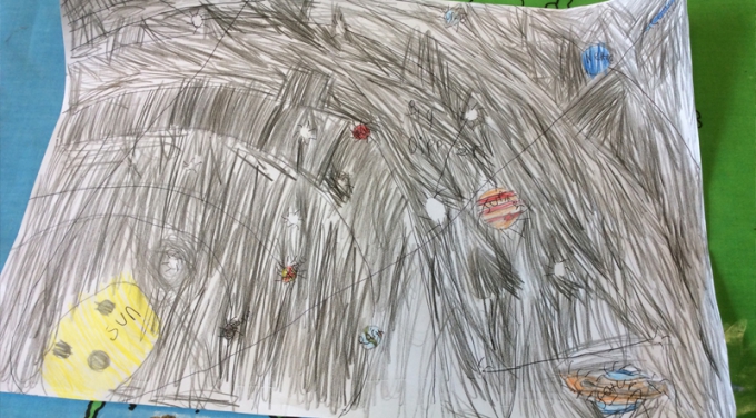 An Image Of The Solar System Created By A Year 5 Pupil