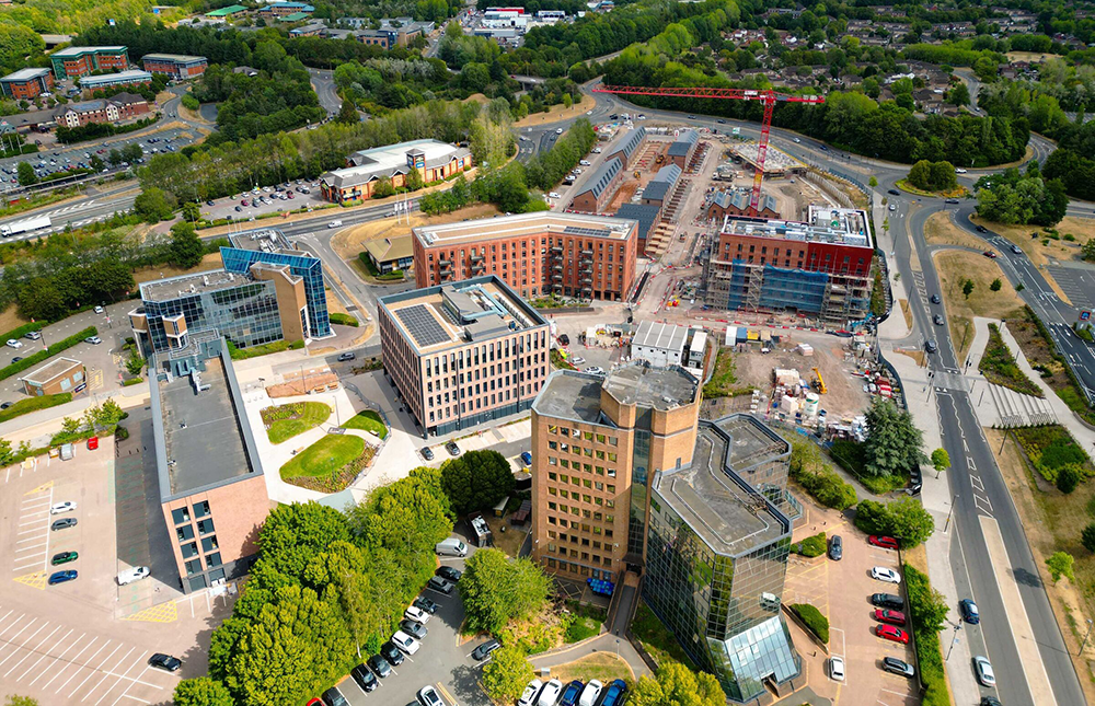 An aerial view of Station Quarter in Telford. (1)