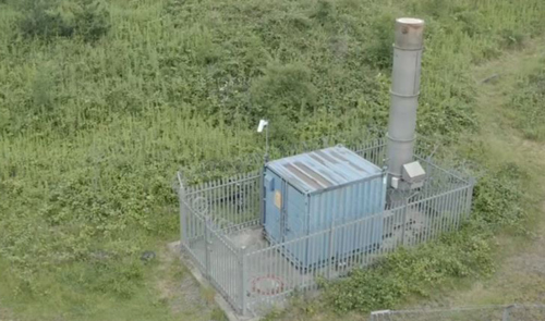 A photo of a Gas Flare which burns landfill gas (methane)