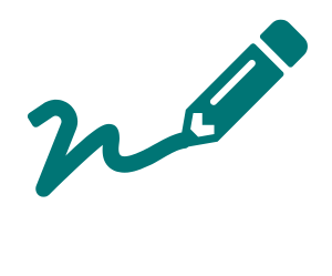An icon showing a pencil making a signature