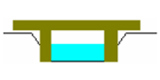 Bridge - abutments restricting flow illustration icon