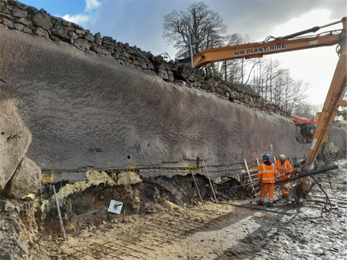 Jiggers Bank, retaining walls
