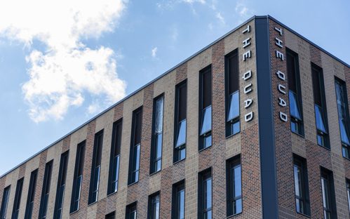 A picture of the newly built building, the Quad in Telford Town Centre.