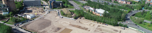 An aerial photo of Telford Town Centre.