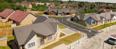 An illustration of a housing development