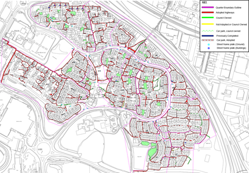 Pride in hollinswood map of works.