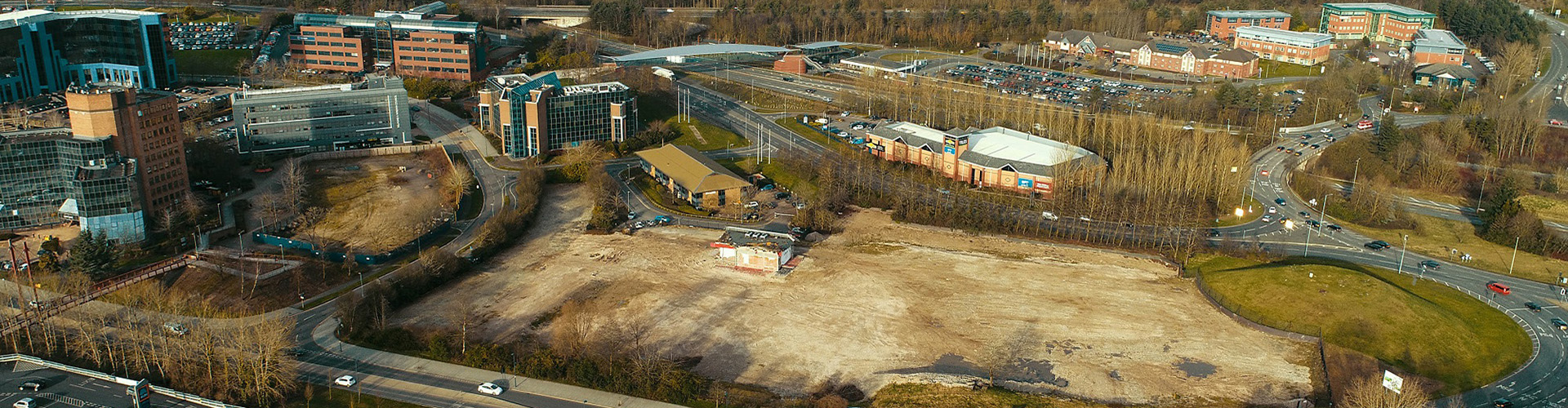 An aerial view of Telford Town Centre.