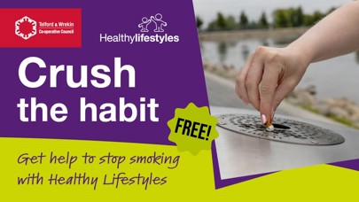 Crush that habit - someone putting out a cigarette