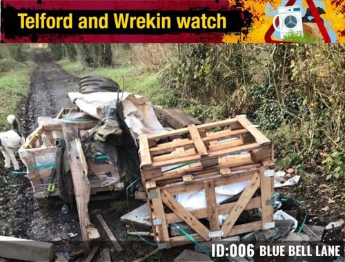 Fly tip in Bluebell fly tip, Sutton Hill.
