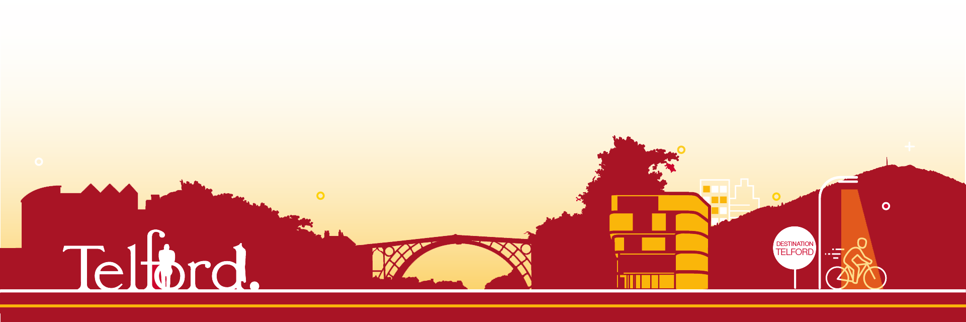 A red silhouette of the Telford and Wrekin strapline.