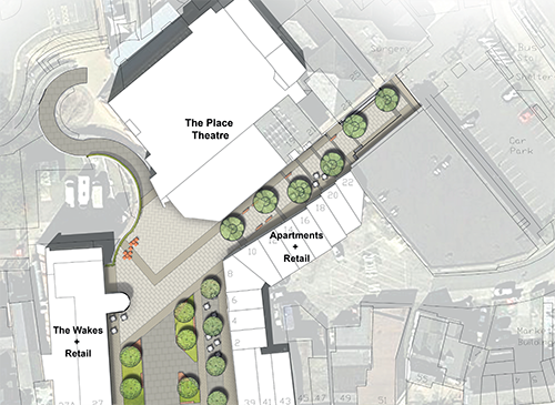 A map of the new plans for the Theatre Quarter.