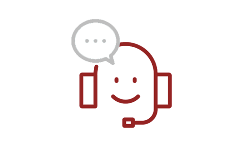 Icon of a headset with a microphone and a speech bubble containing three dots above it.  (1)