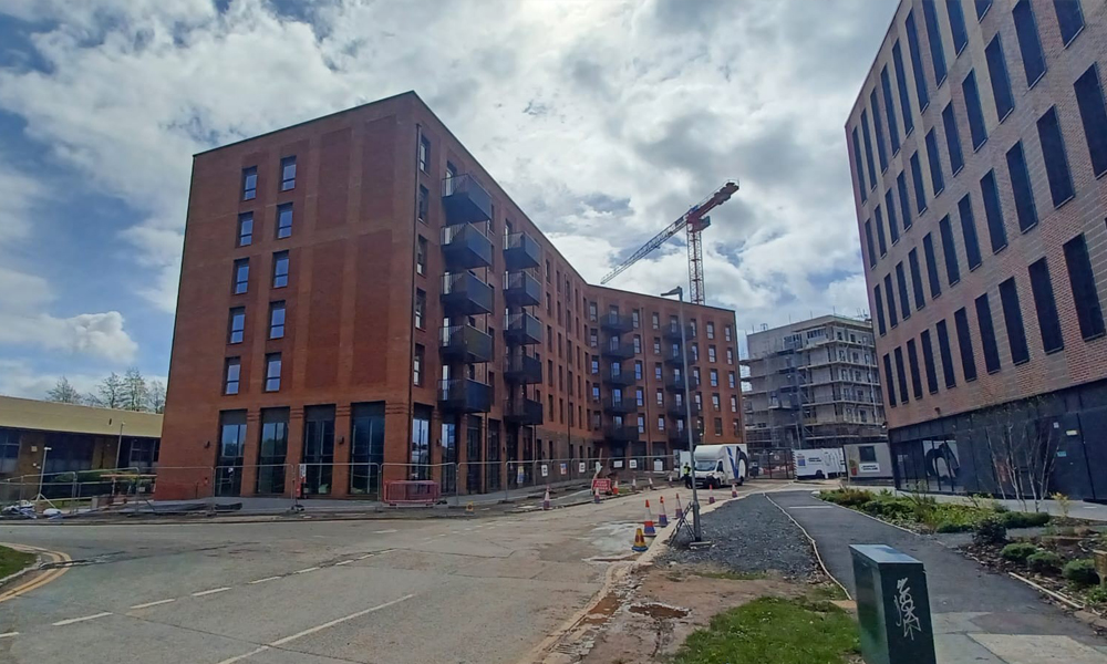 A picture of the apartments at Denmark House in Telford.