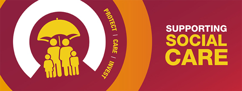 A graphic to show the support for social care services