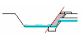Outfall within bank profile illustration icon
