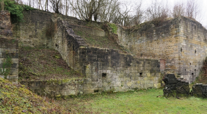 Remains of the Old Lodge blast furnace in Granville Country Park