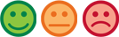 Smiley face rating button